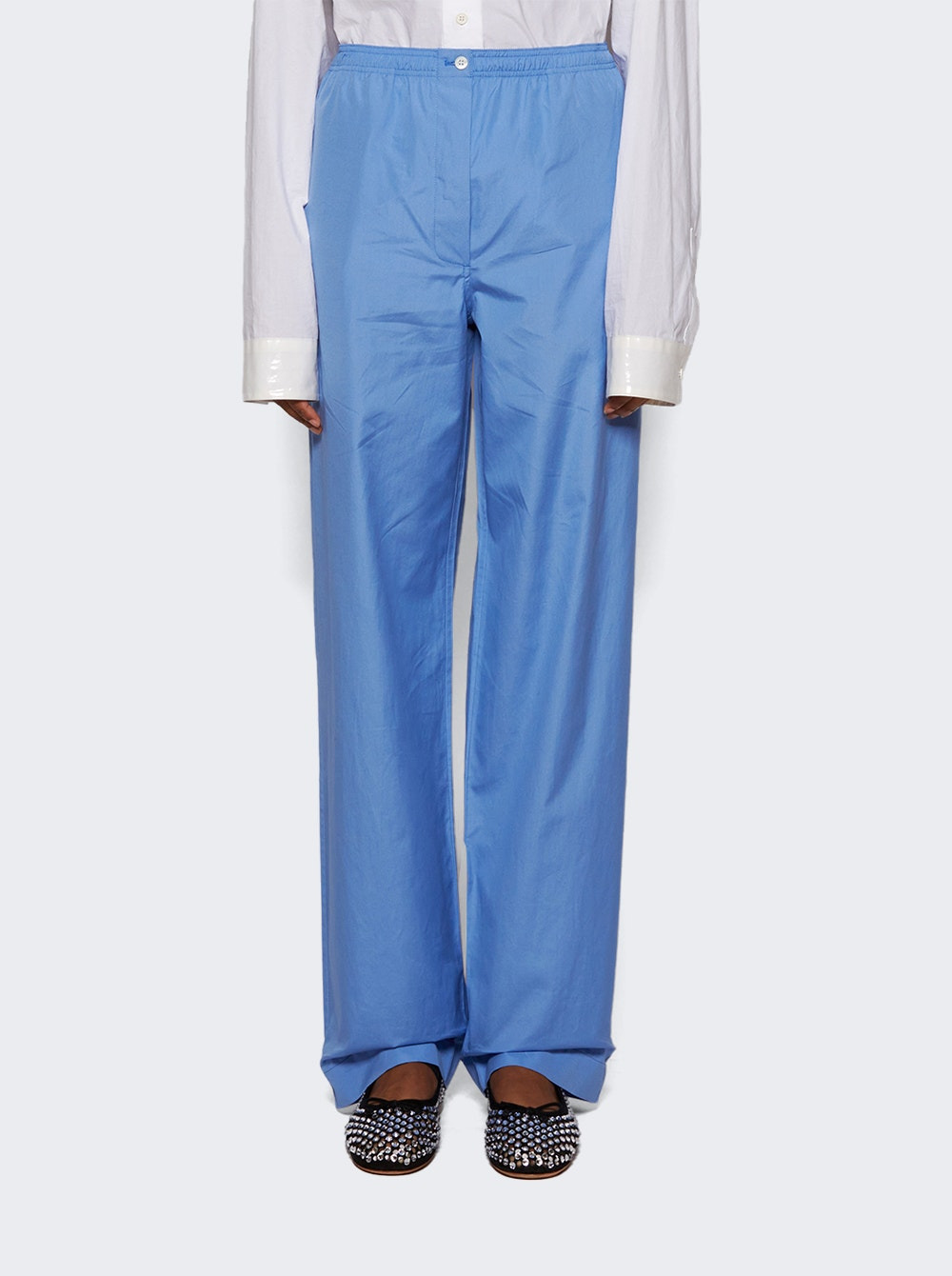Poplin Pajama Pants Sky Blue - 3
