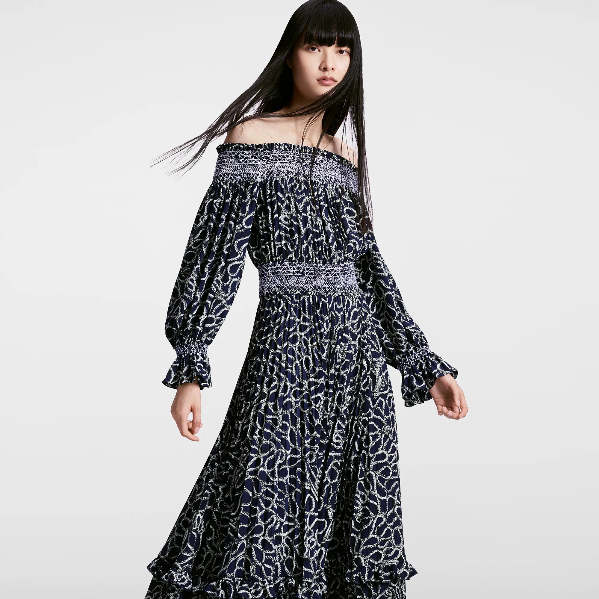 Embroidered Band Dress - 5