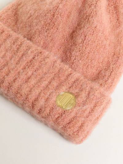 Golden Goose Journey Collection pale pink wool beanie with pompom outlook