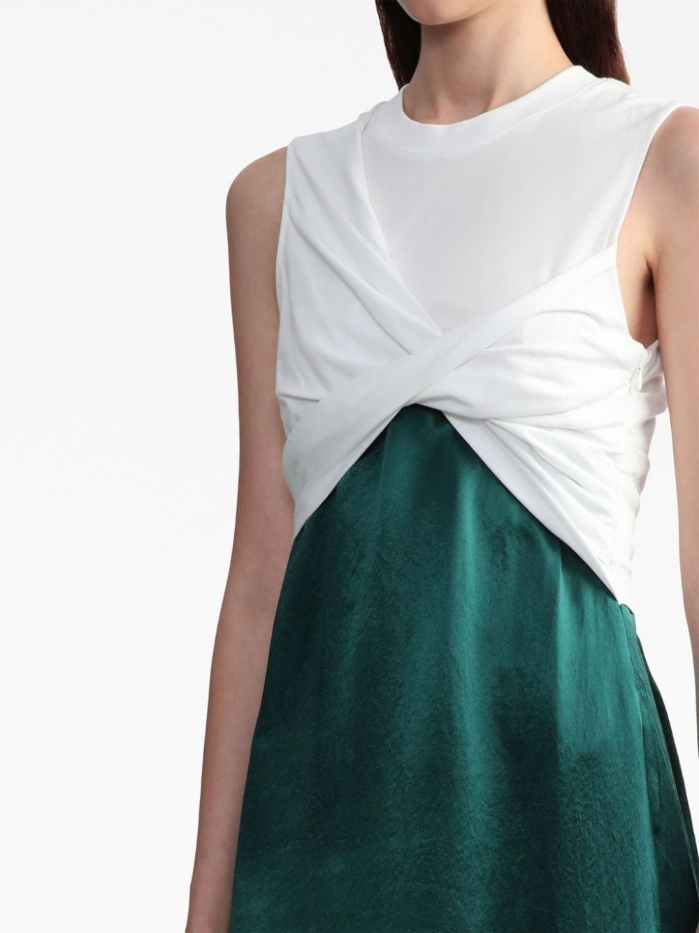 draped cotton midi dress - 5
