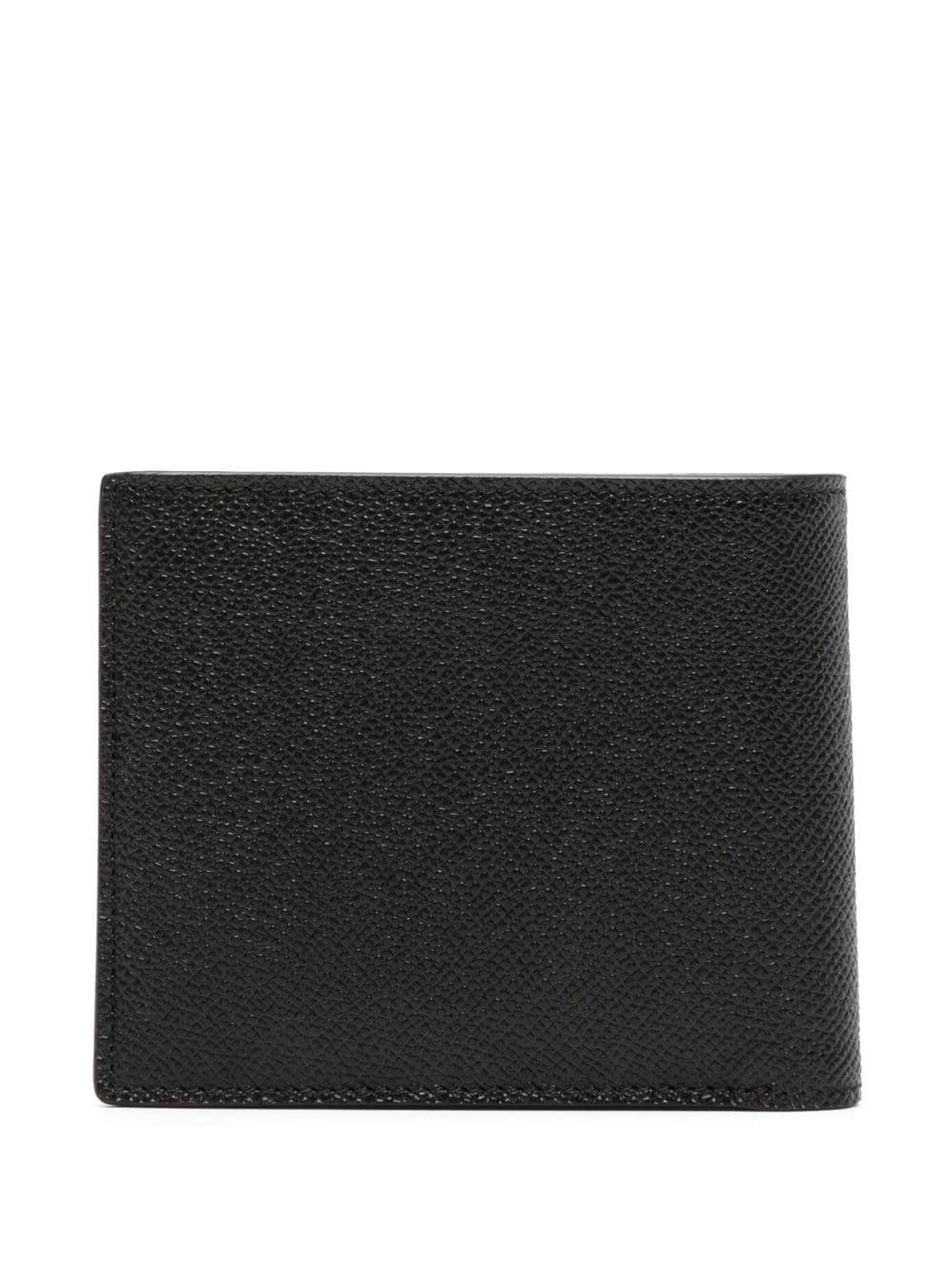 logo-plaque grained leather wallet - 2
