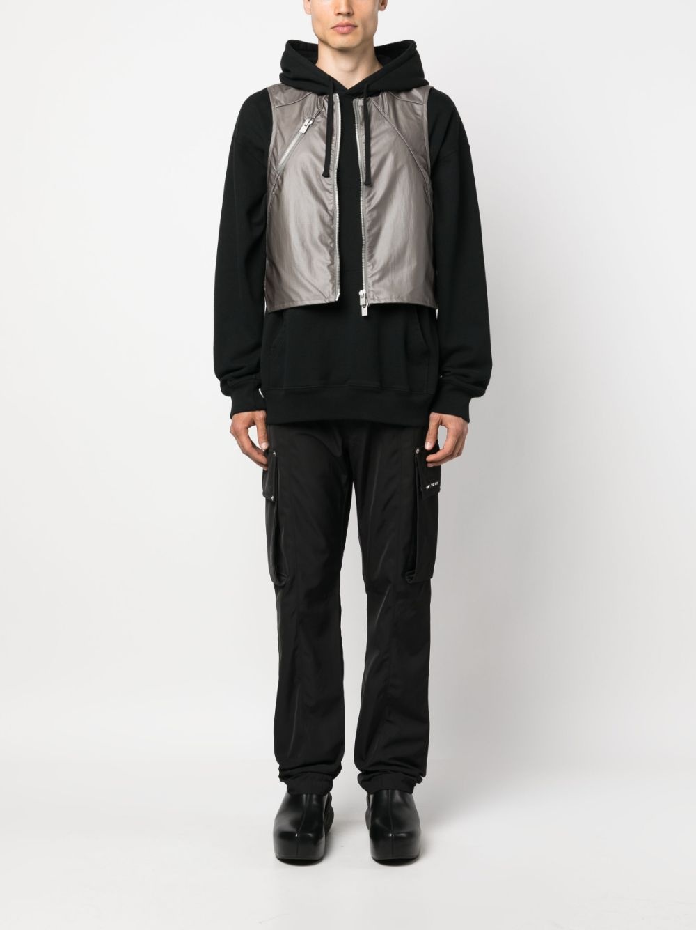high-low hem zip-up gilet - 2