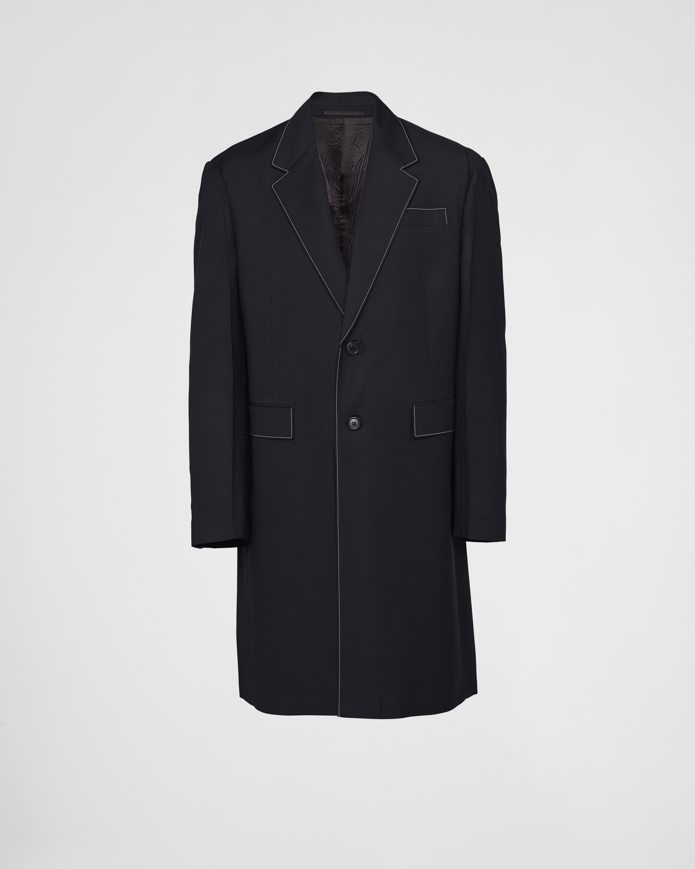 Single-breasted wool coat - 1