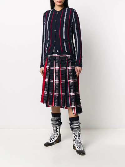 Thom Browne striped button-up cardigan outlook