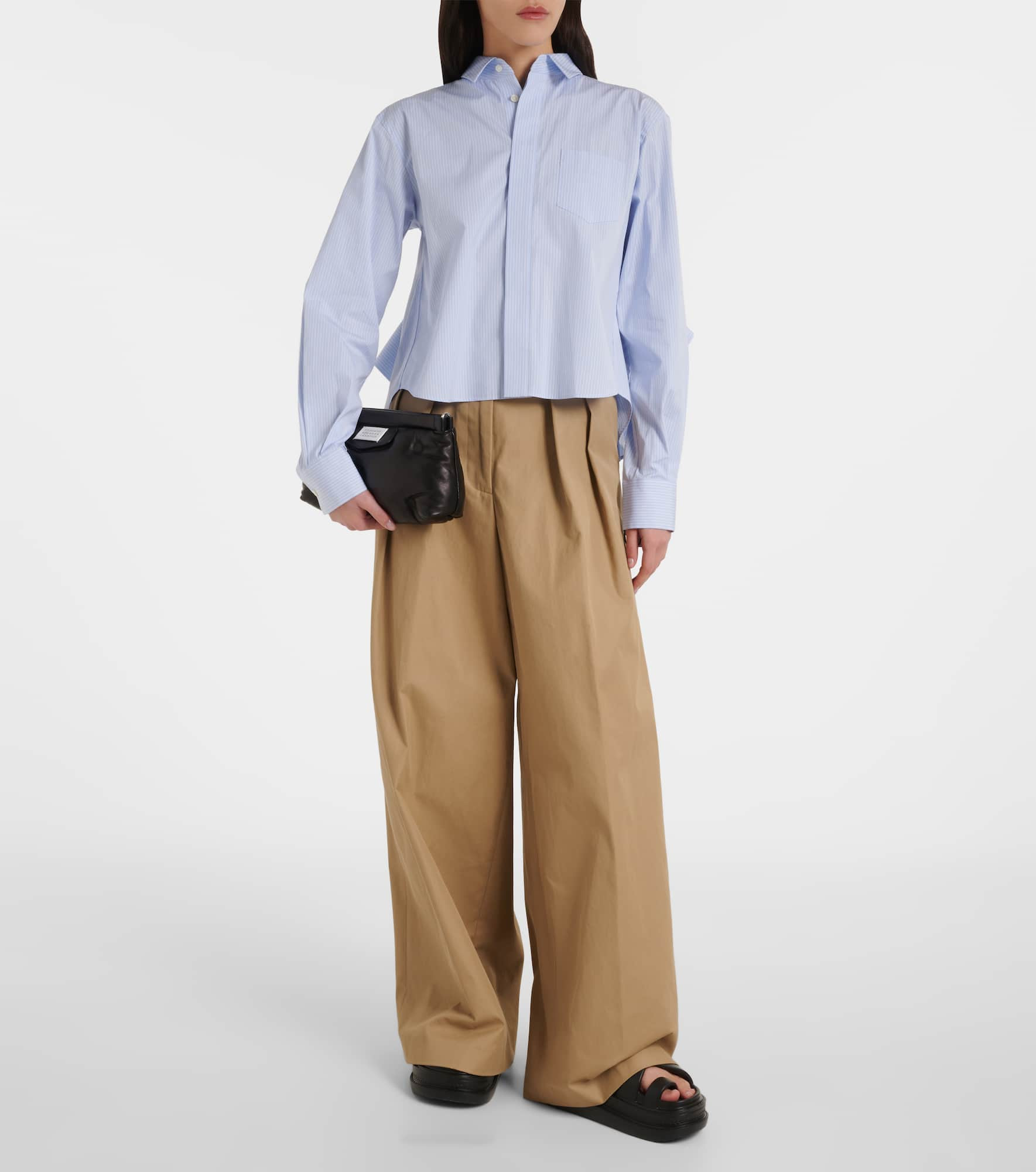 Ruffled striped cotton poplin shirt - 2