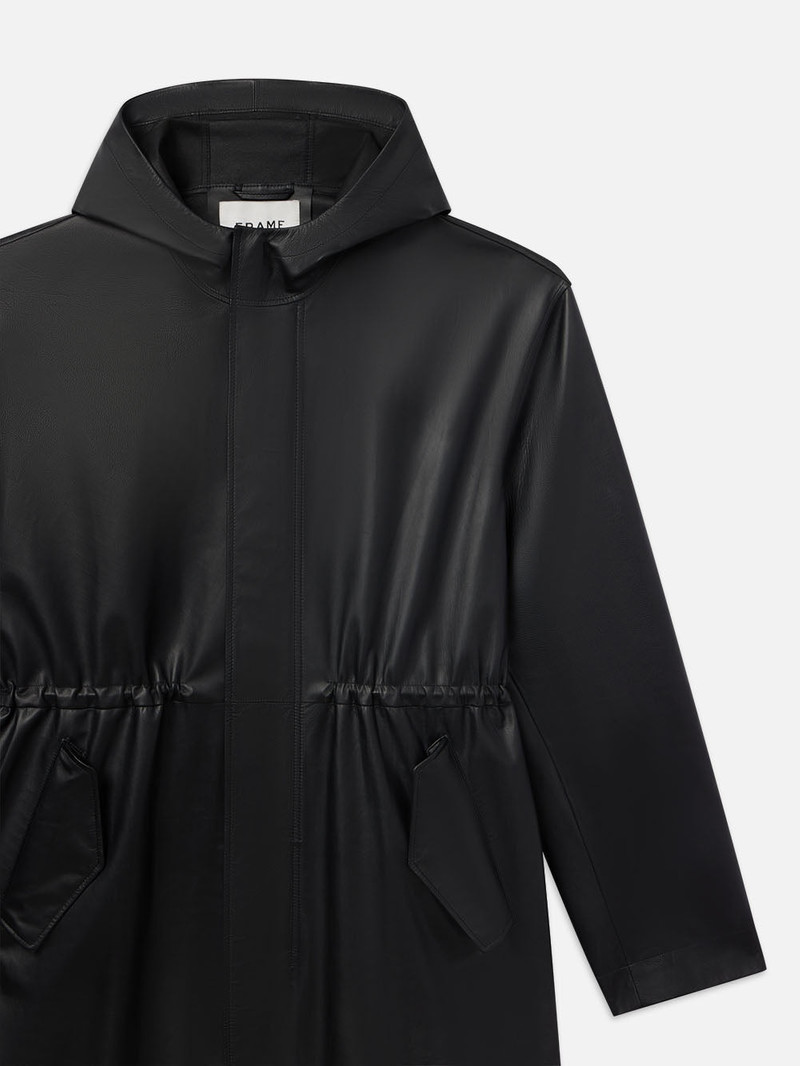 FRAME Leather Parka in Black outlook