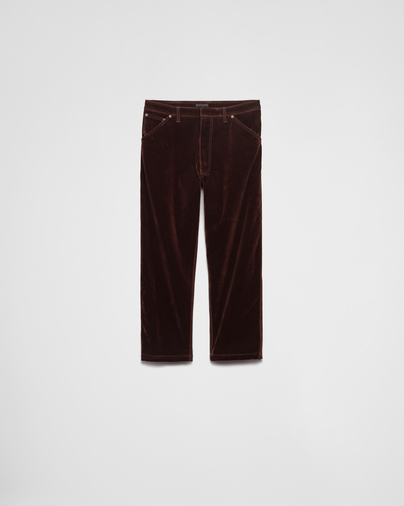 Velvet denim trousers - 1