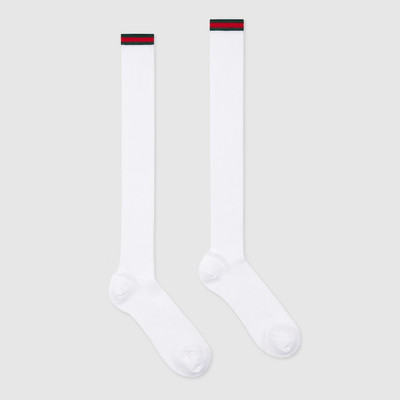 GUCCI Long cotton blend socks with Web outlook