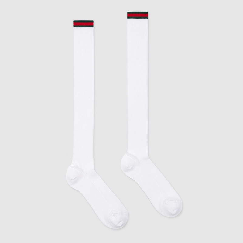 GUCCI Long cotton blend socks with Web outlook
