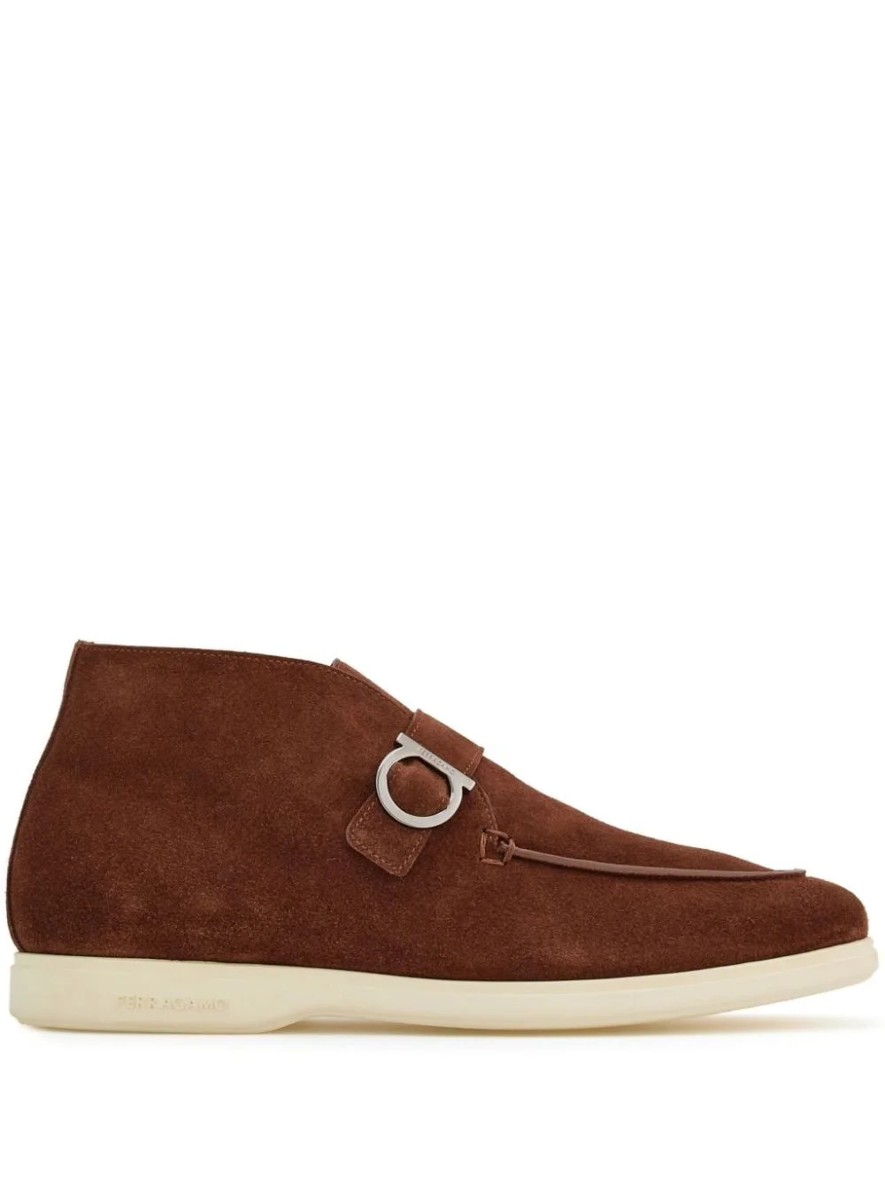 Gancini-buckle suede boots - 1