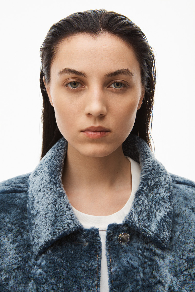 TUXEDO COAT IN TIPPED SHEARLING 4