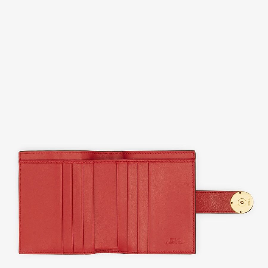 Red leather compact wallet - 5