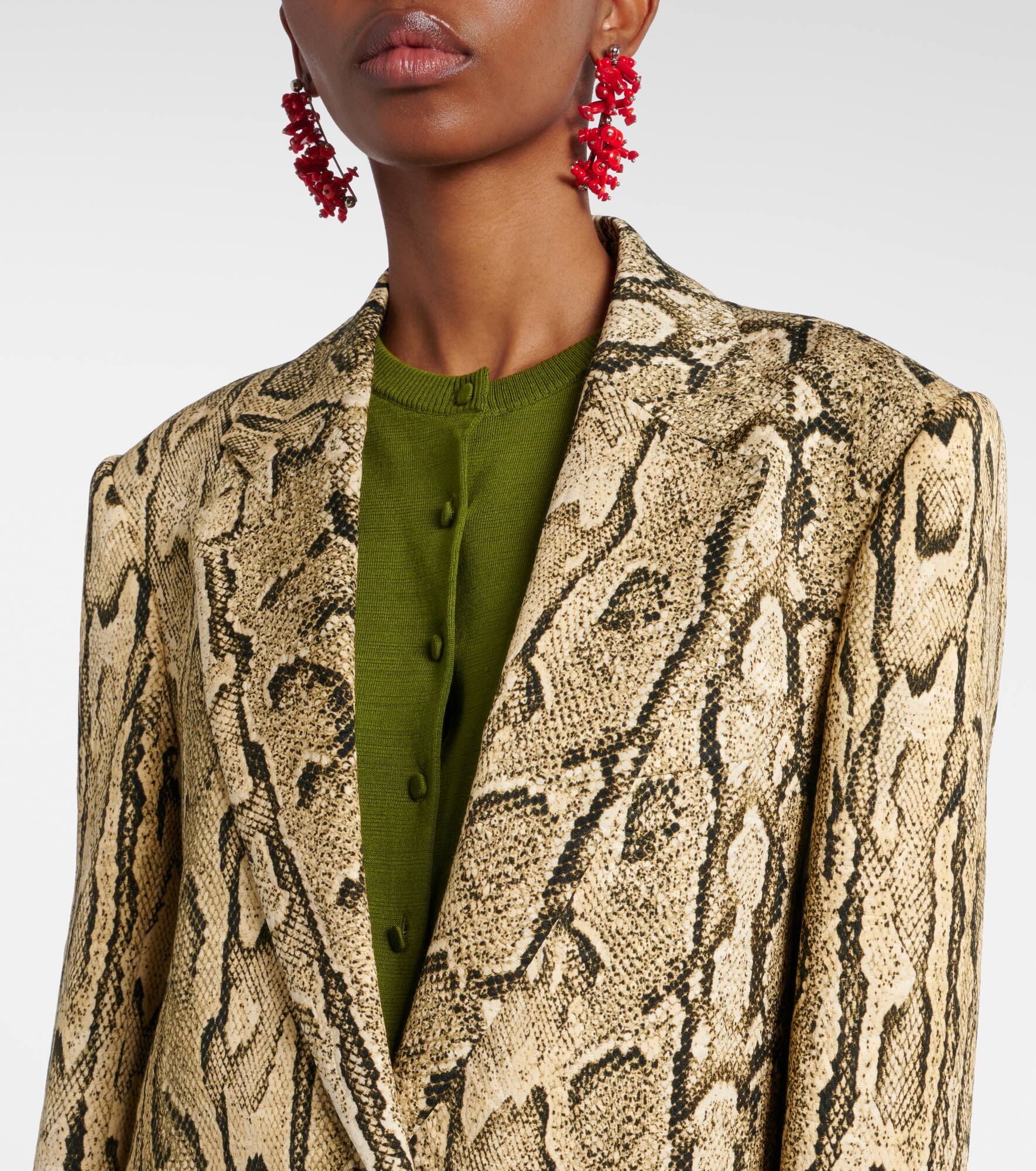 Snake-effect jacquard blazer - 4