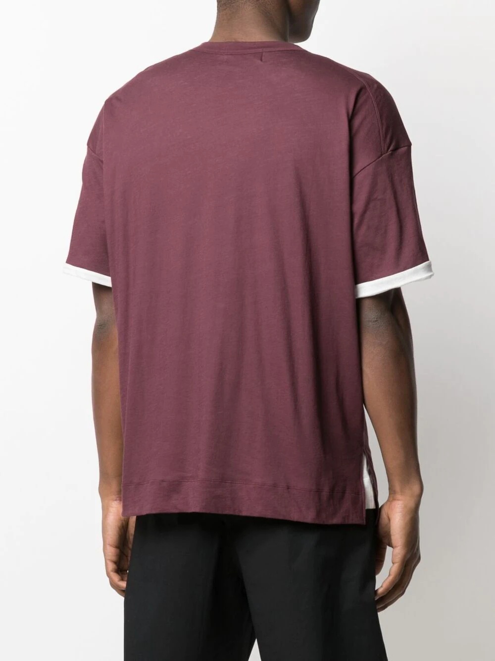 two-tone cotton T-shirt - 4