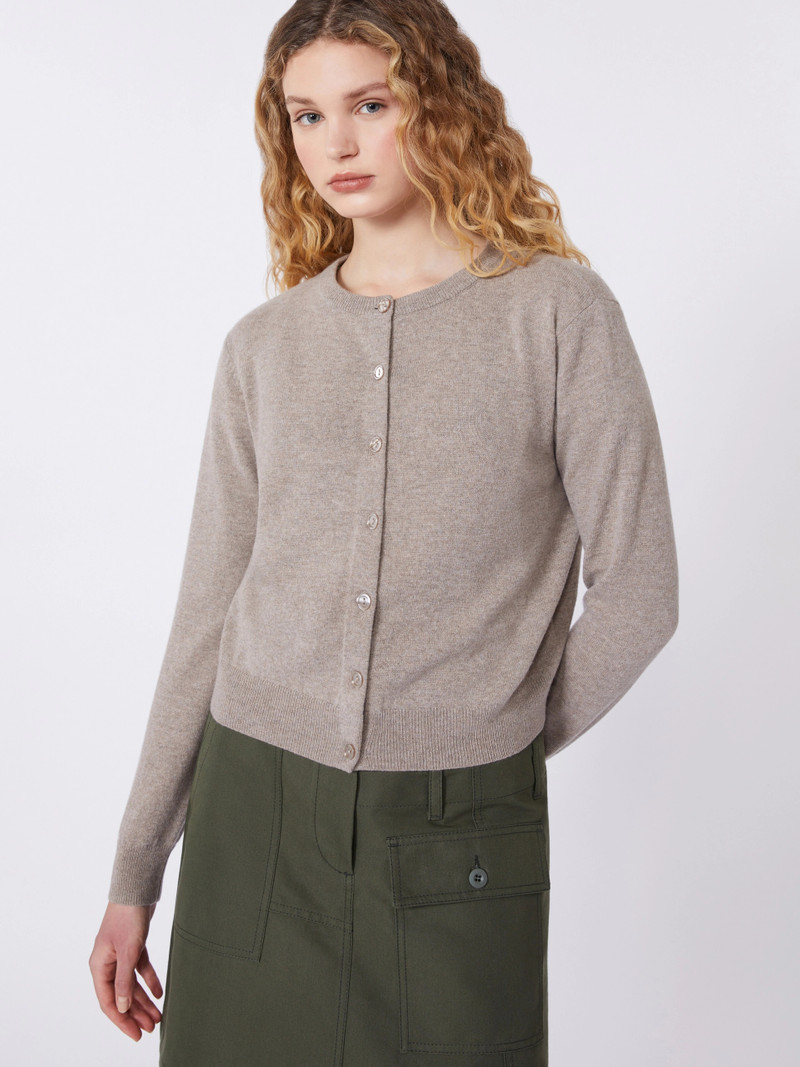 NEBBIA Wool and cashmere cardigan - TURTLEDOVE 5