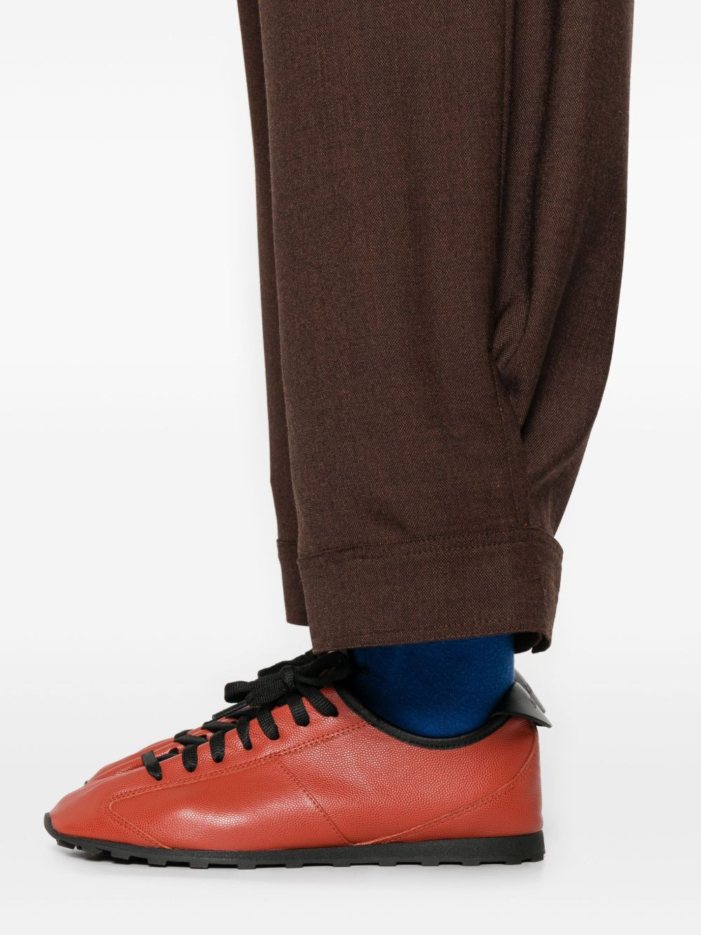 elasticated-waist cuffed trousers - 5