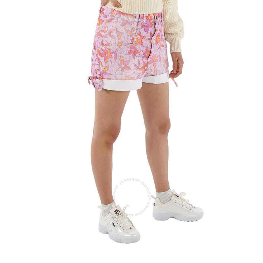 Isabel Marant Ladies Floral Print Naesqui Cotton Denim Shorts - 2