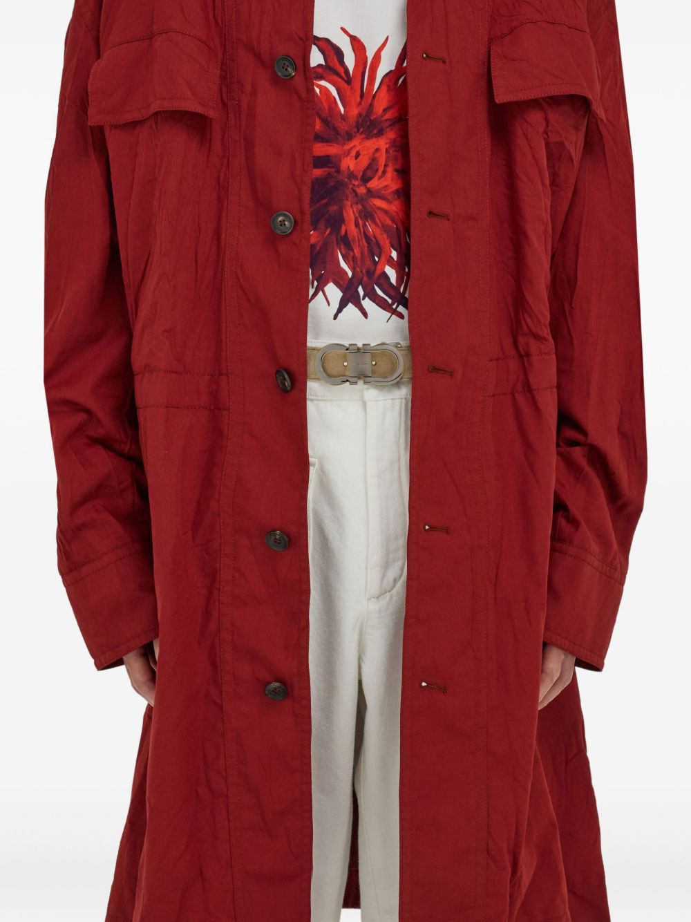 Gancini-buckle suede belt - 3