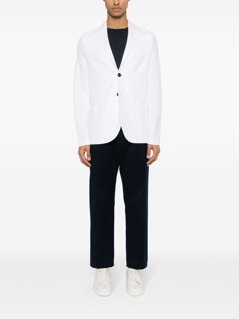 single-breasted honeycomb blazer - 2