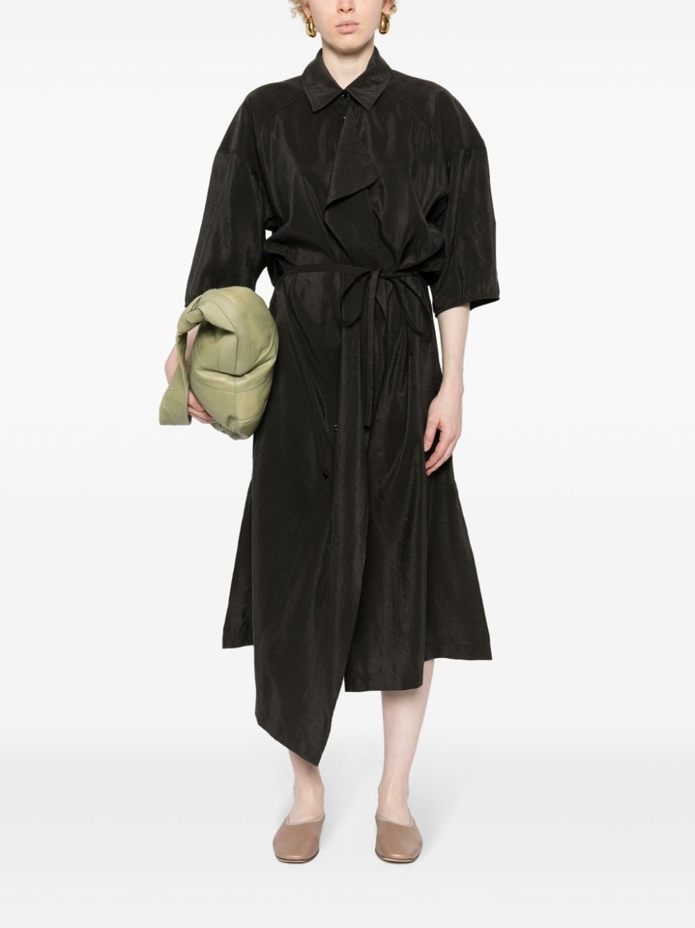 short-sleeve midi shirtdress - 2