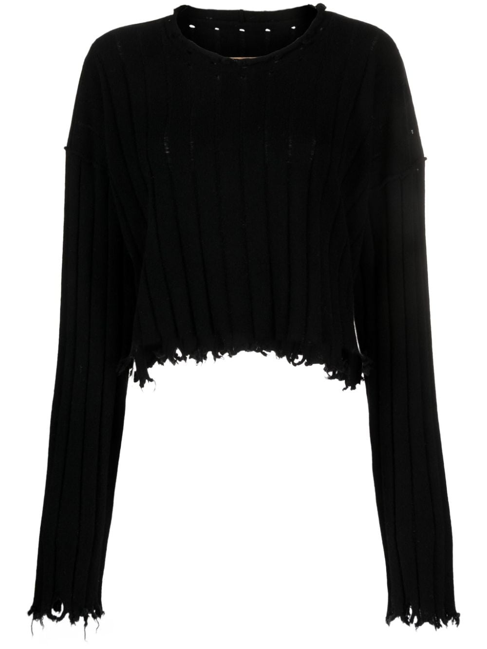 raw-edge cashmere top - 1