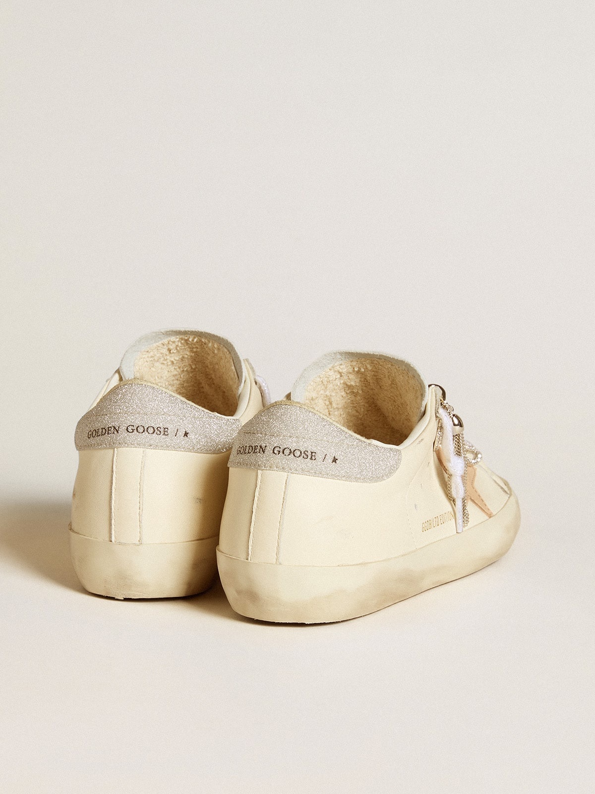 Women's Super-Star LTD in nappa leather with nude leather star and glitter heel tab - 4