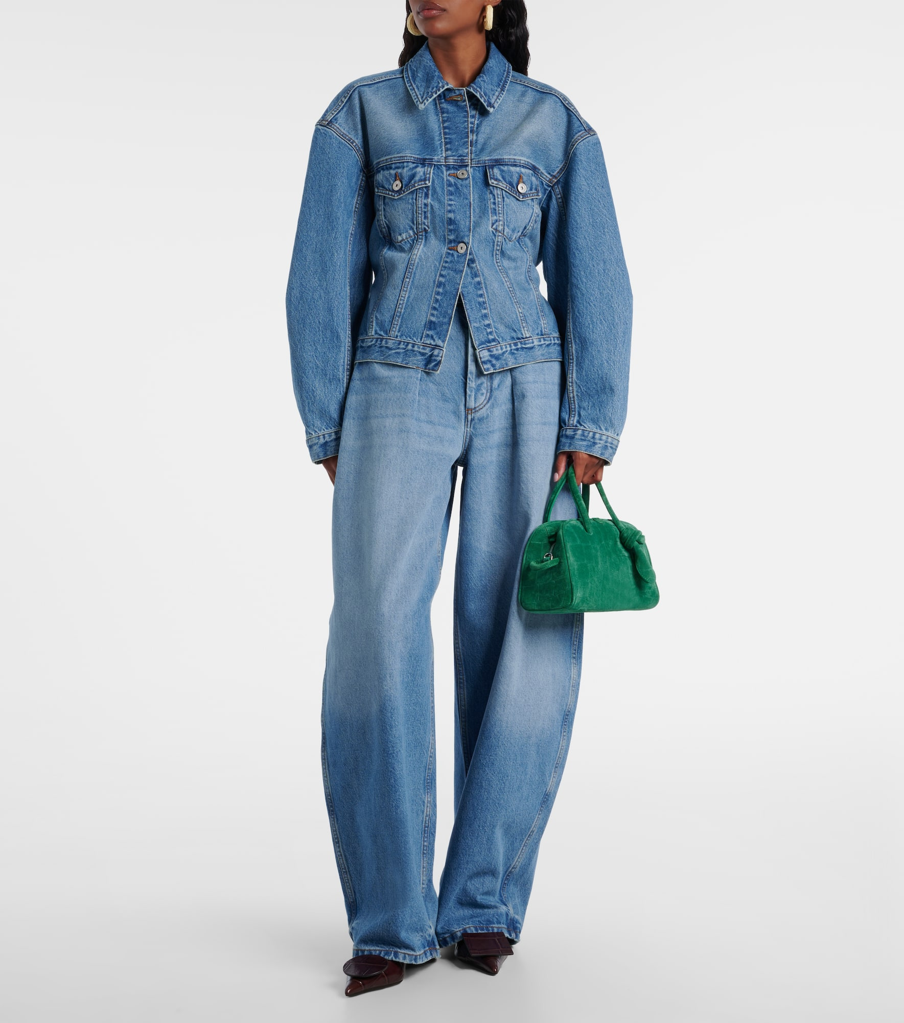 Cropped denim jacket - 2