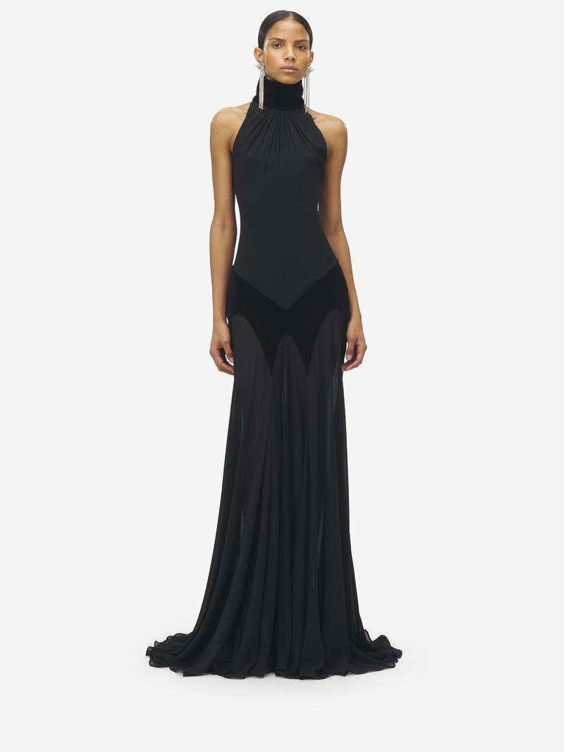 Alexander McQueen Silk Georgette Evening Dress outlook
