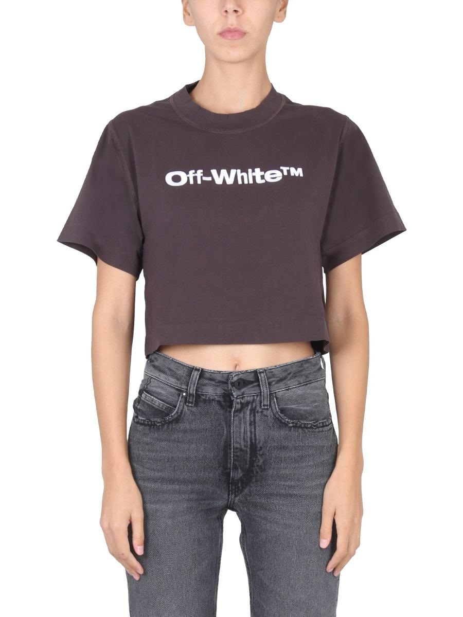 OFF-WHITE CROPPED FIT T-SHIRT - 1