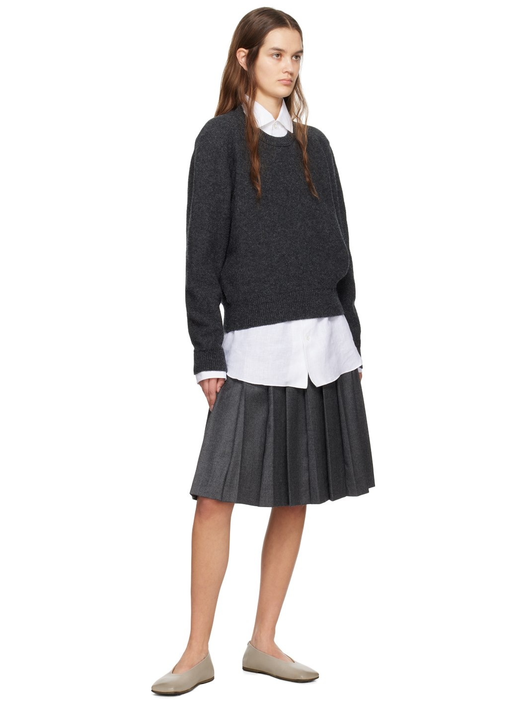 Gray Spatolona Ballerina Flats - 5