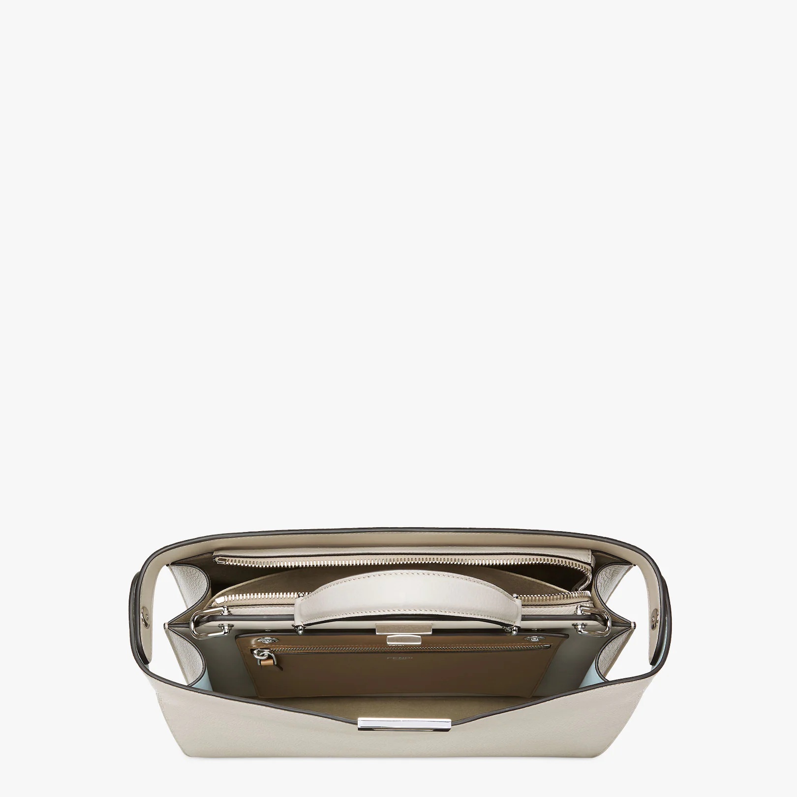 Powder gray leather bag - 5