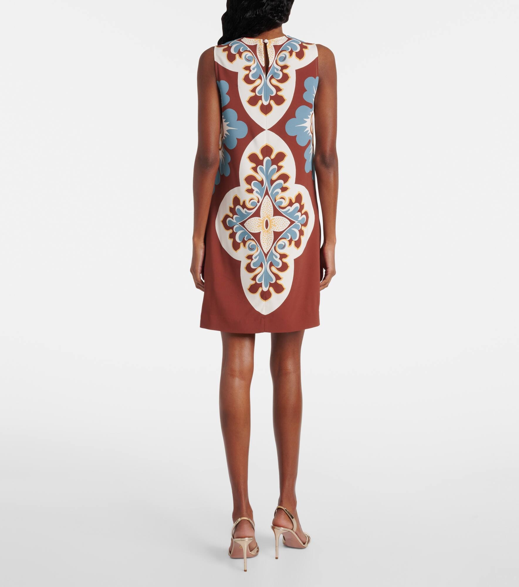 Printed satin shift dress - 3