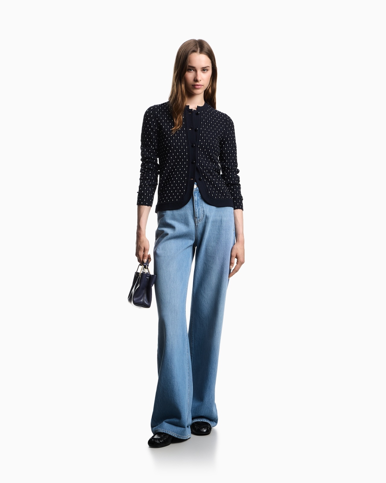 POLKA-DOT VISCOSE-JACQUARD PLAIN-KNIT CARDIGAN - 2