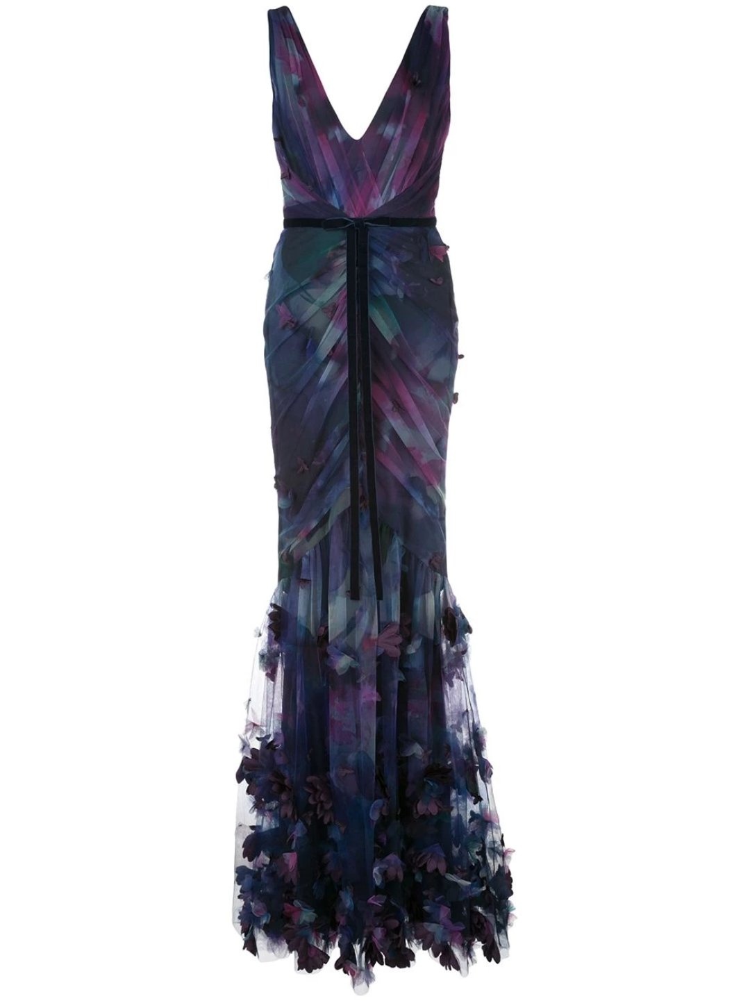 FIT-TO-FLARE 3D FLORAL PRINT GOWN - 5