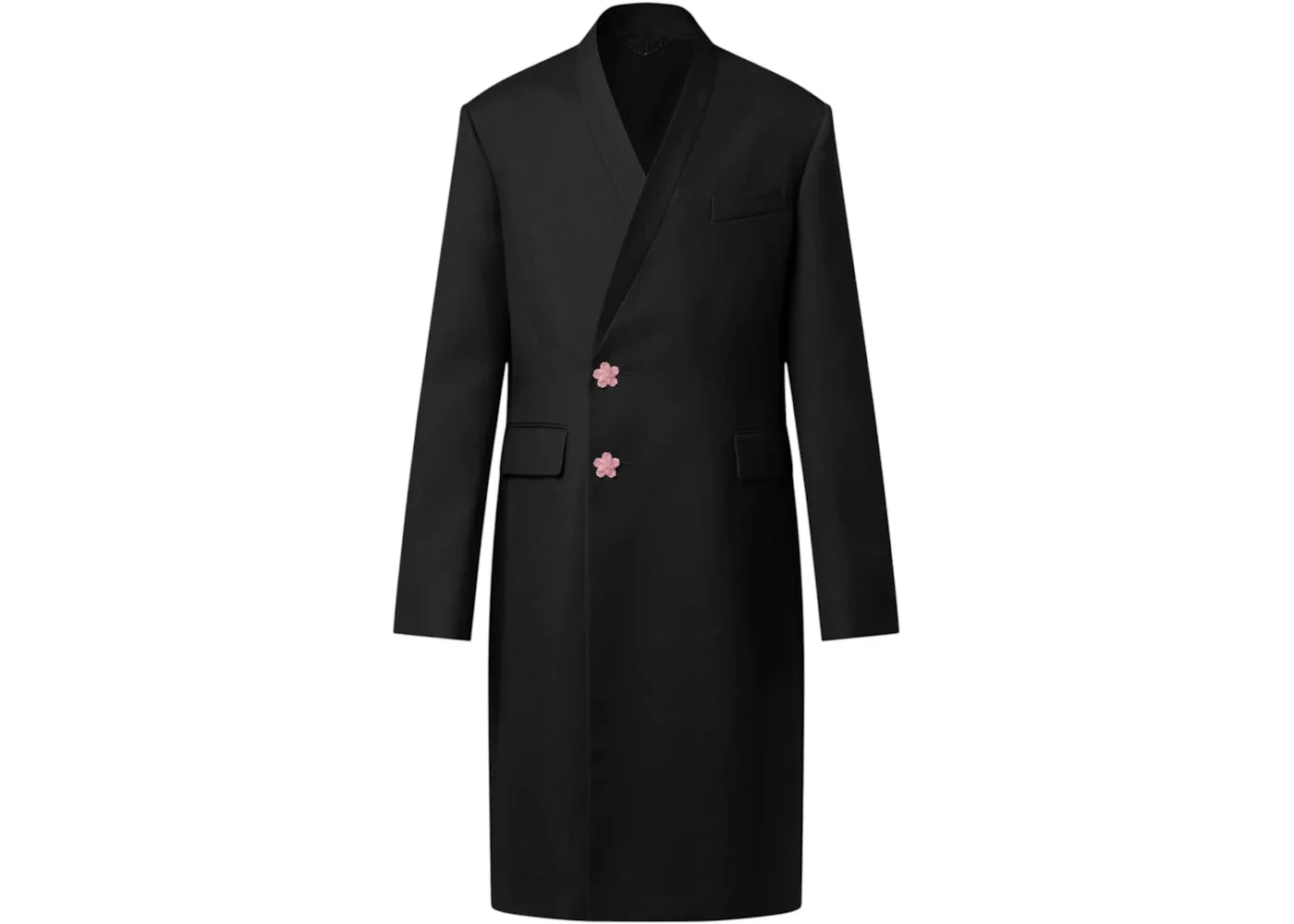 Louis Vuitton x Nigo Tailored Kimono Single-Breasted Overcoat Black - 1