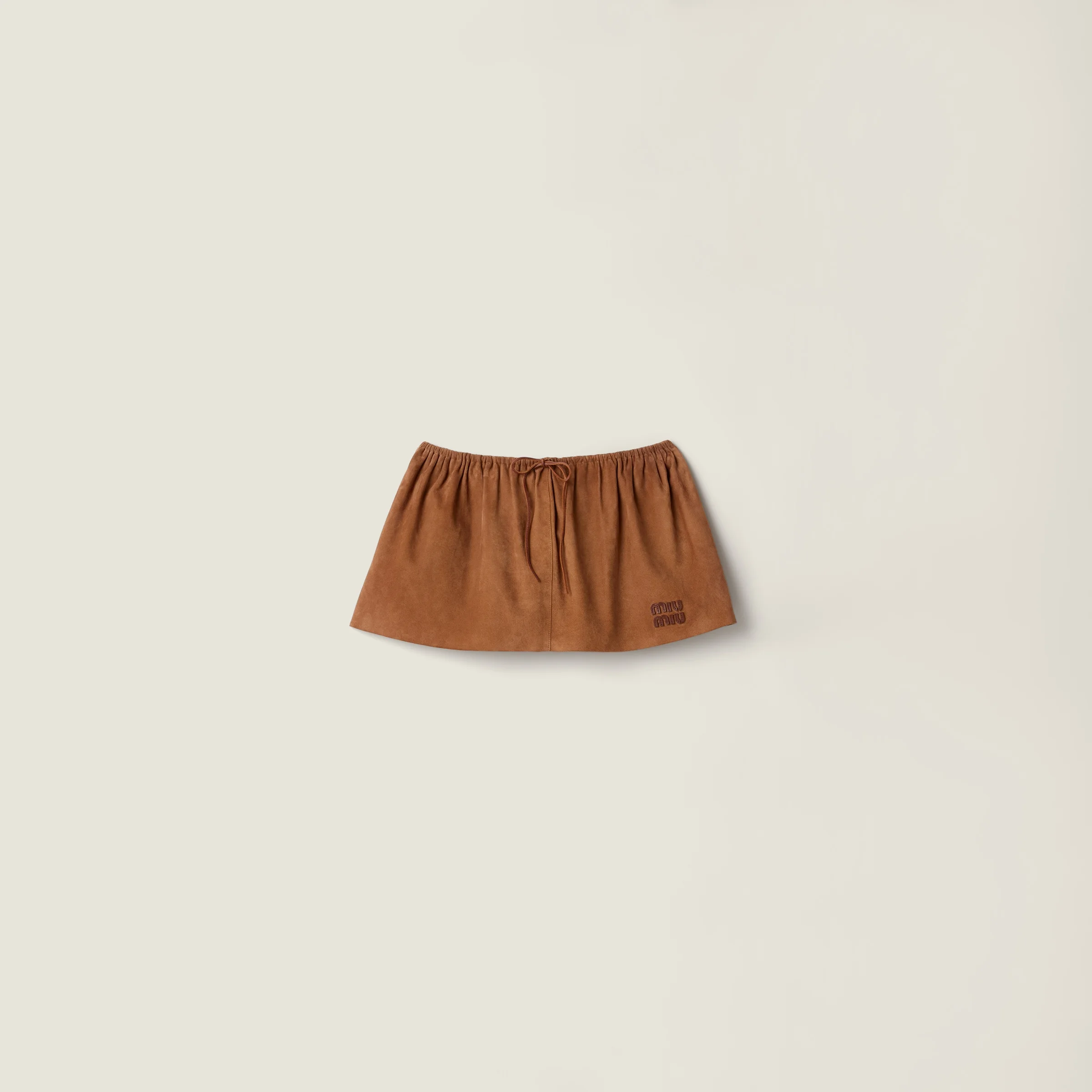 Waxed suede miniskirt - 1