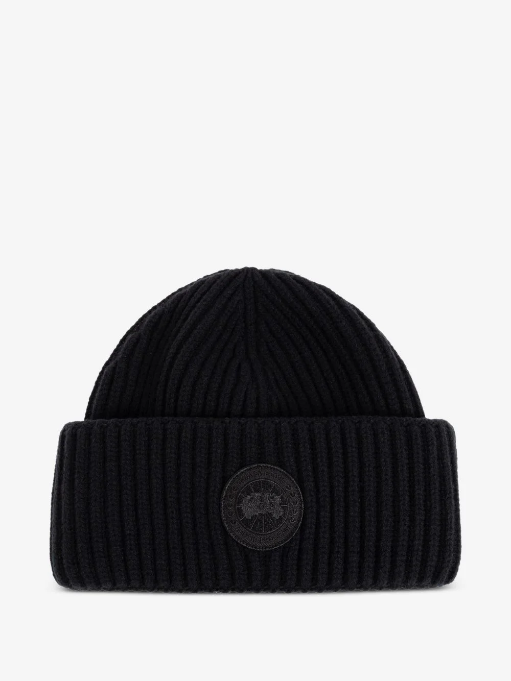 logo-patch ribbed-knit beanie hat - 1
