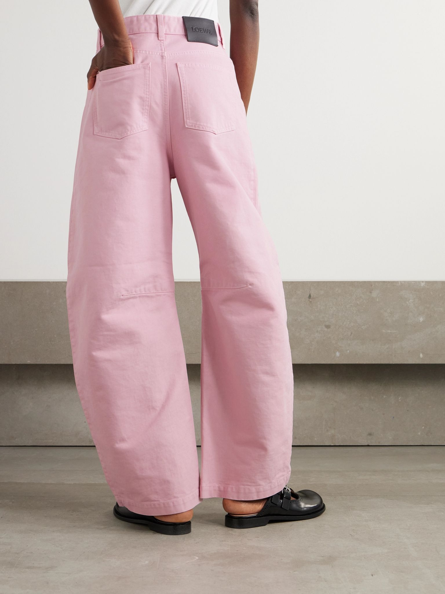Low-rise barrel-leg jeans Pink - 4