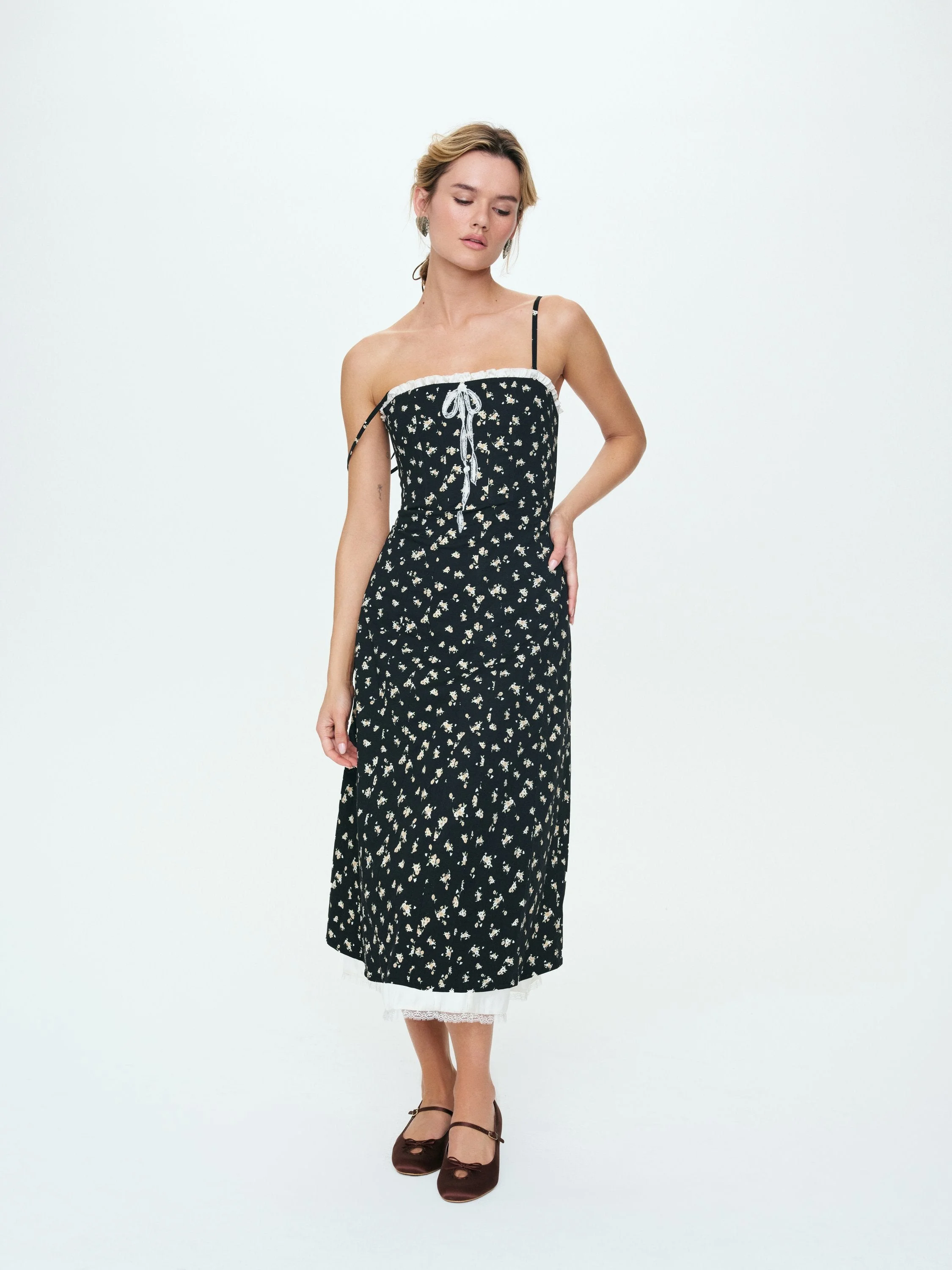 Baby Bows Patchwork Midi Dress - 1