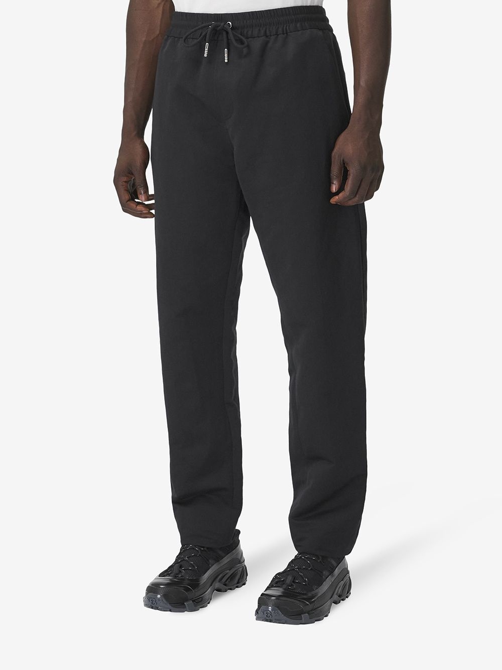 linen-cotton track pants - 3