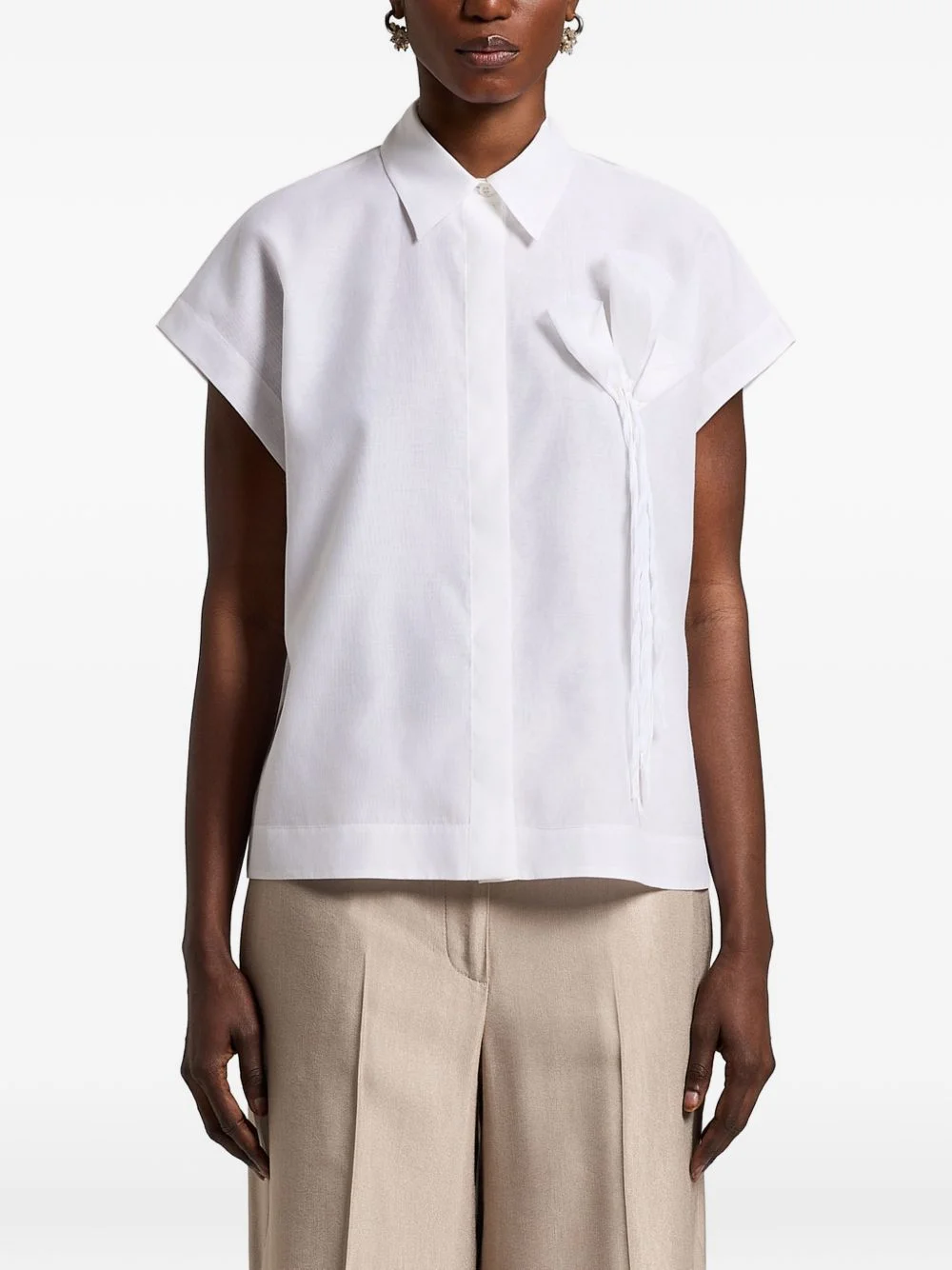 floral appliqué shirt - 1