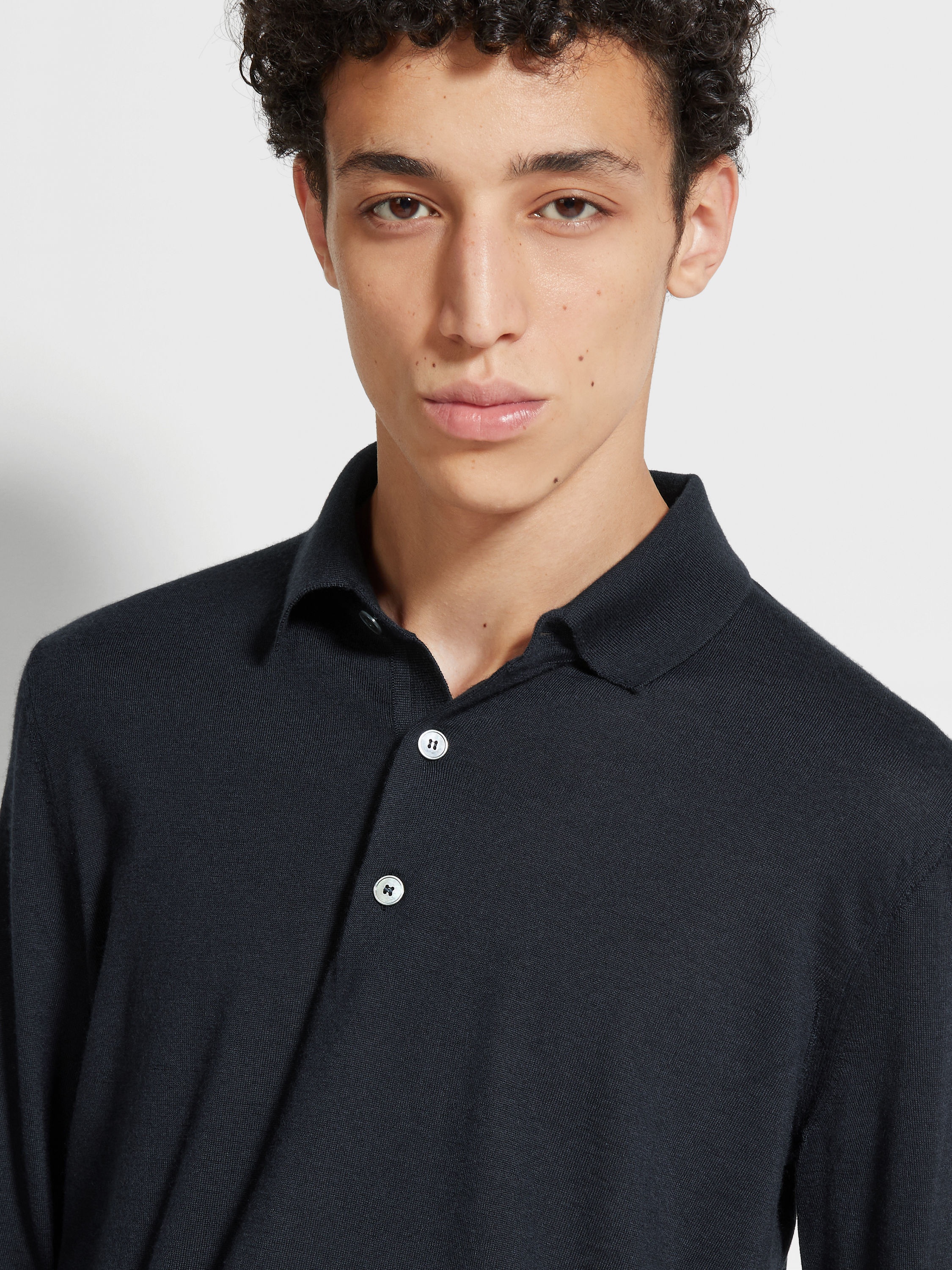 NAVY BLUE CASHSETA POLO SHIRT - 2