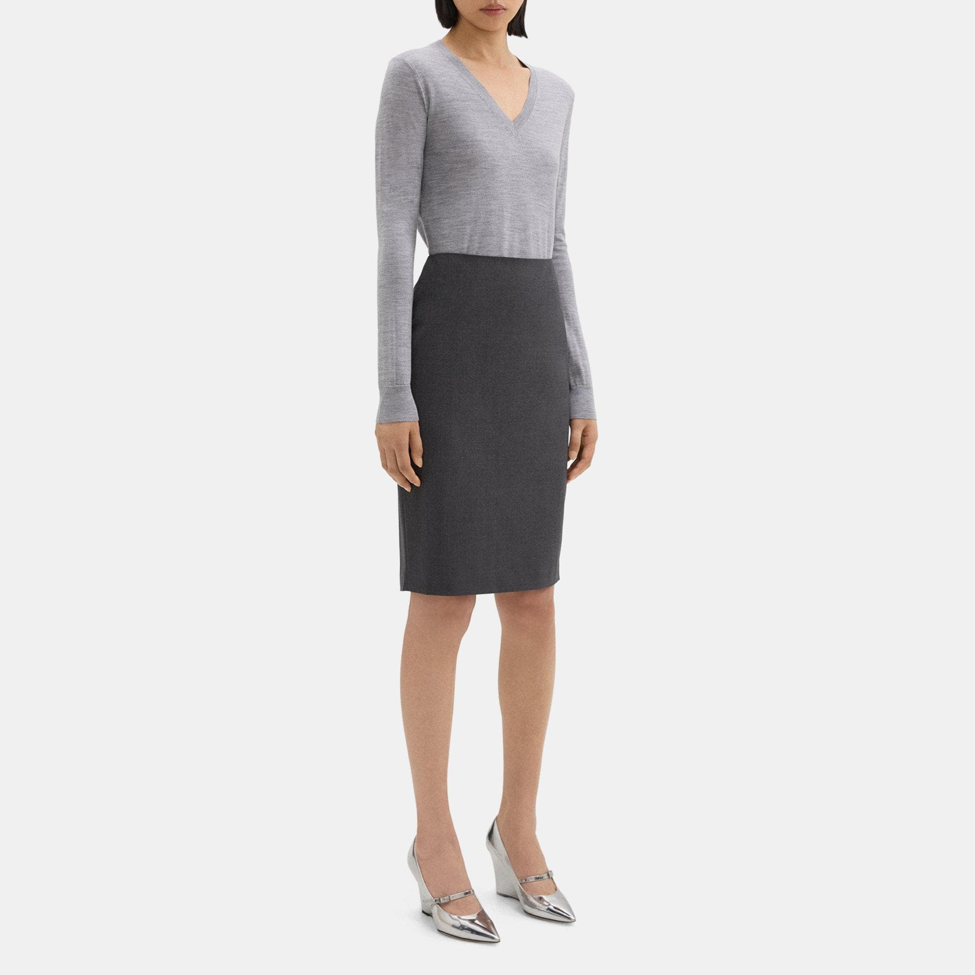 Pencil Skirt in Stretch Wool - 3