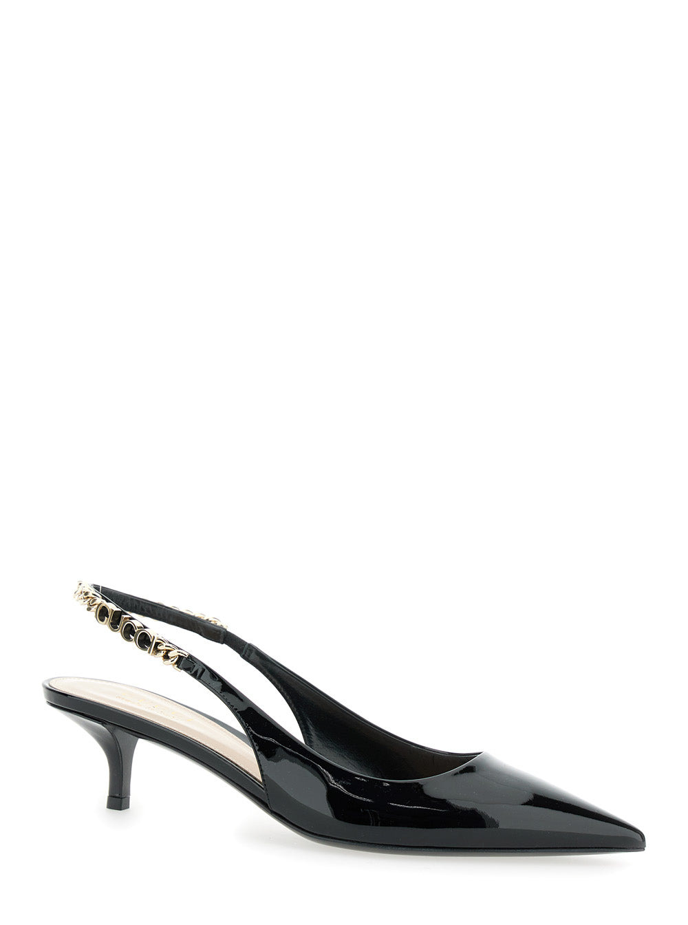 Gucci Women 'Signoria' Black Pumps With Logo Strap In Leather Woman - 2