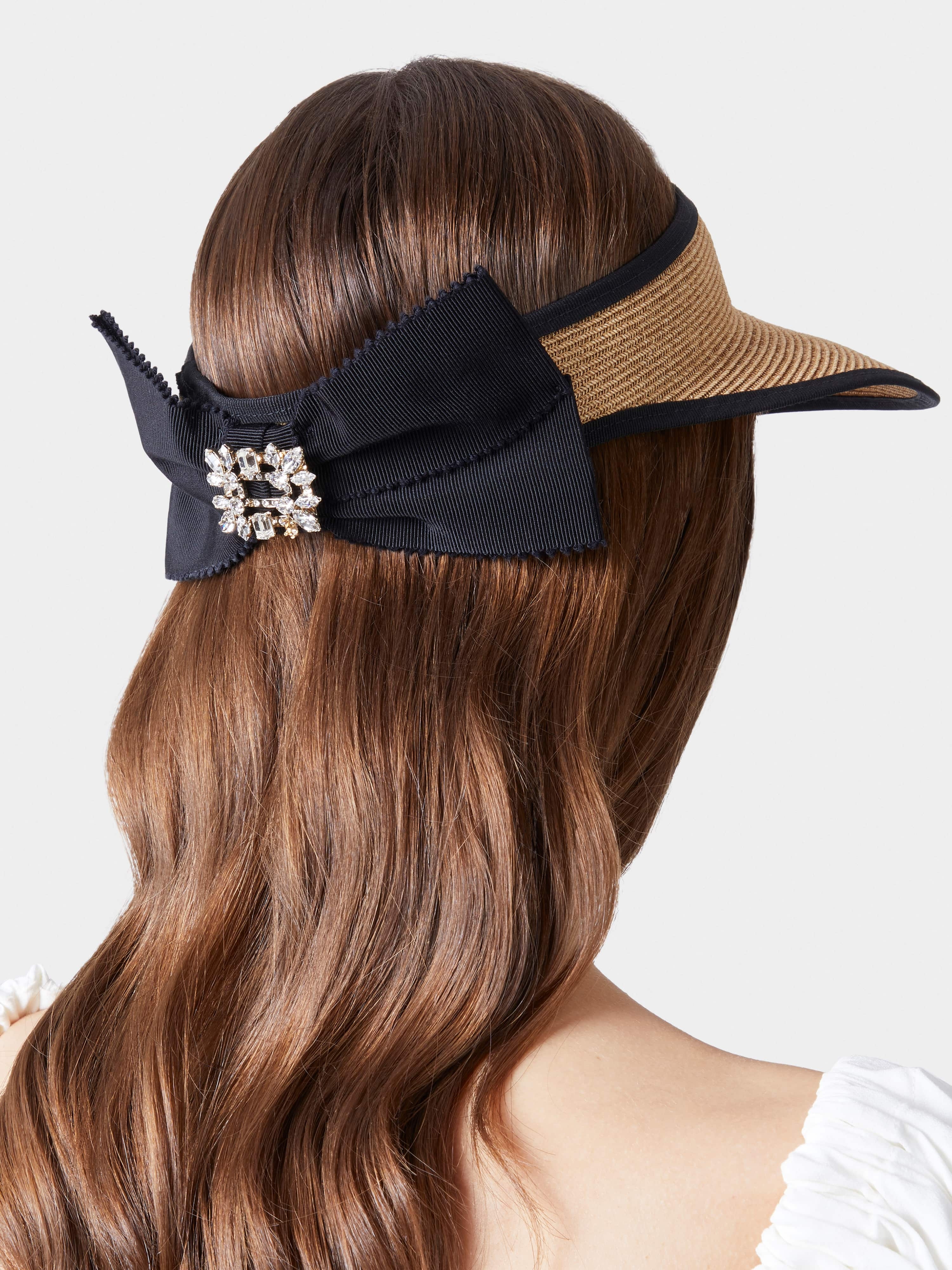 Broche Vivier Buckle Visor in Straw - 2