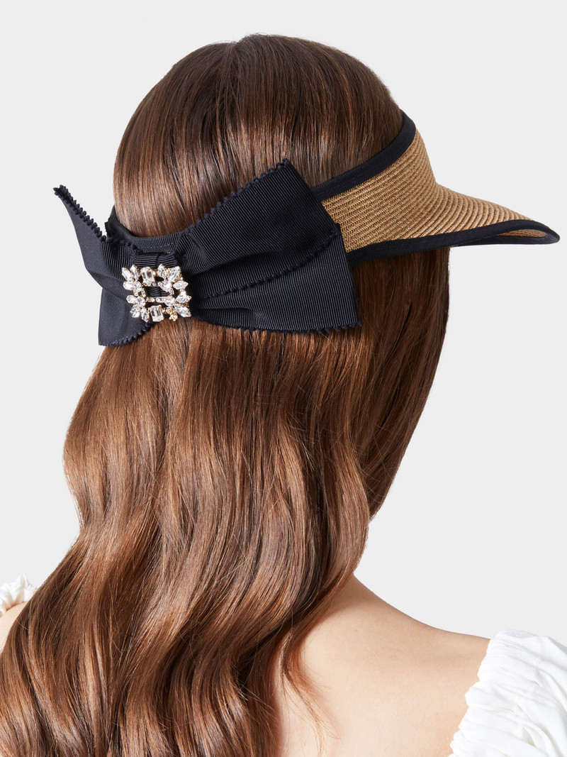 Broche Vivier Buckle Visor in Straw 5
