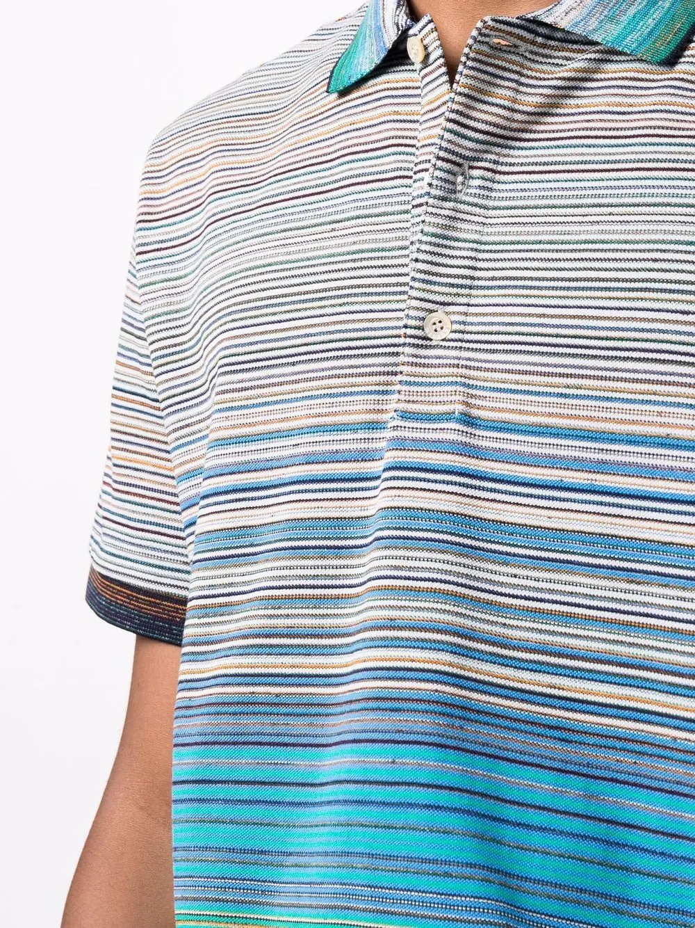 abstract-stripe polo shirt - 5