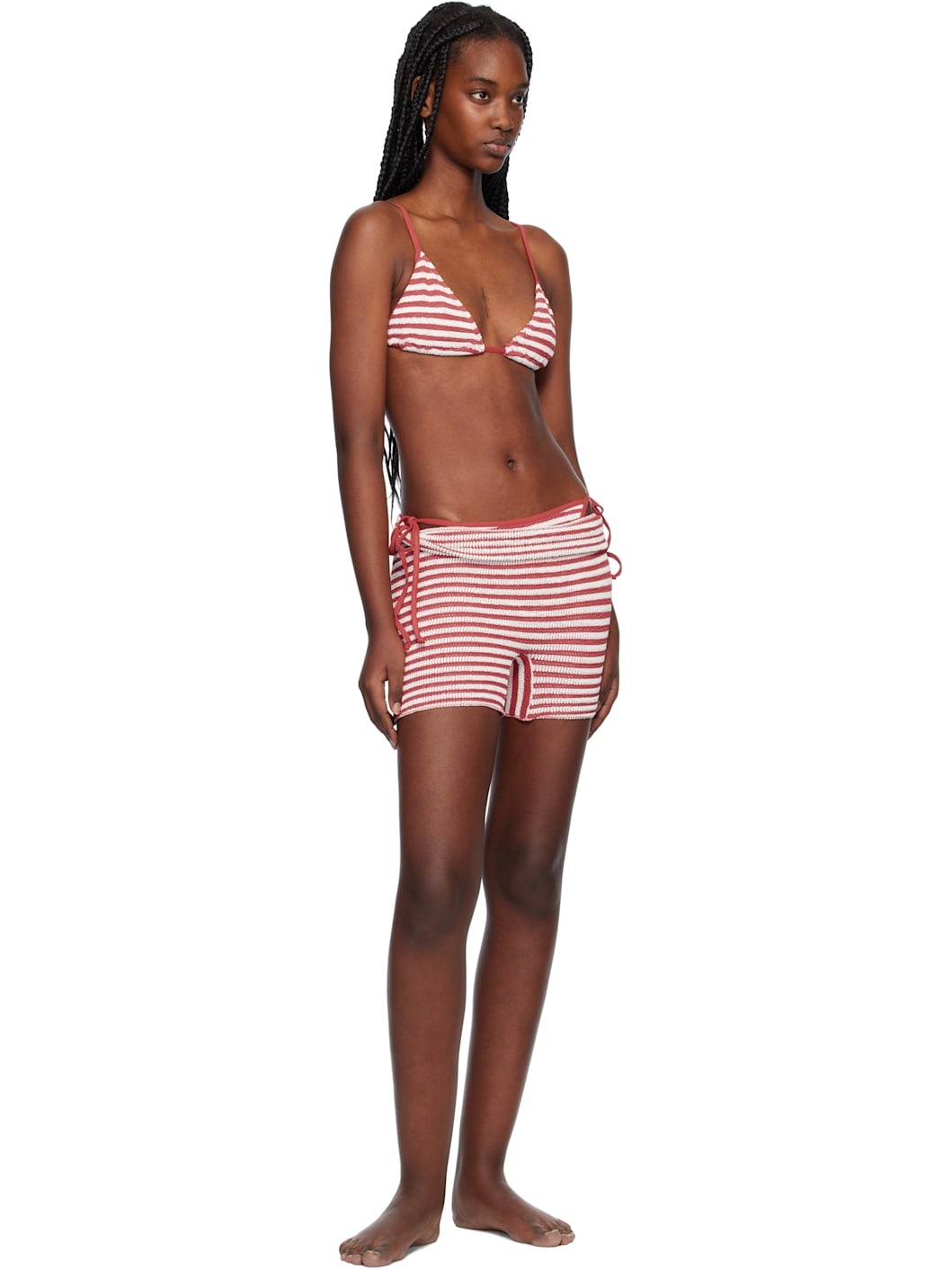 Red & White Dom Shorts - 4