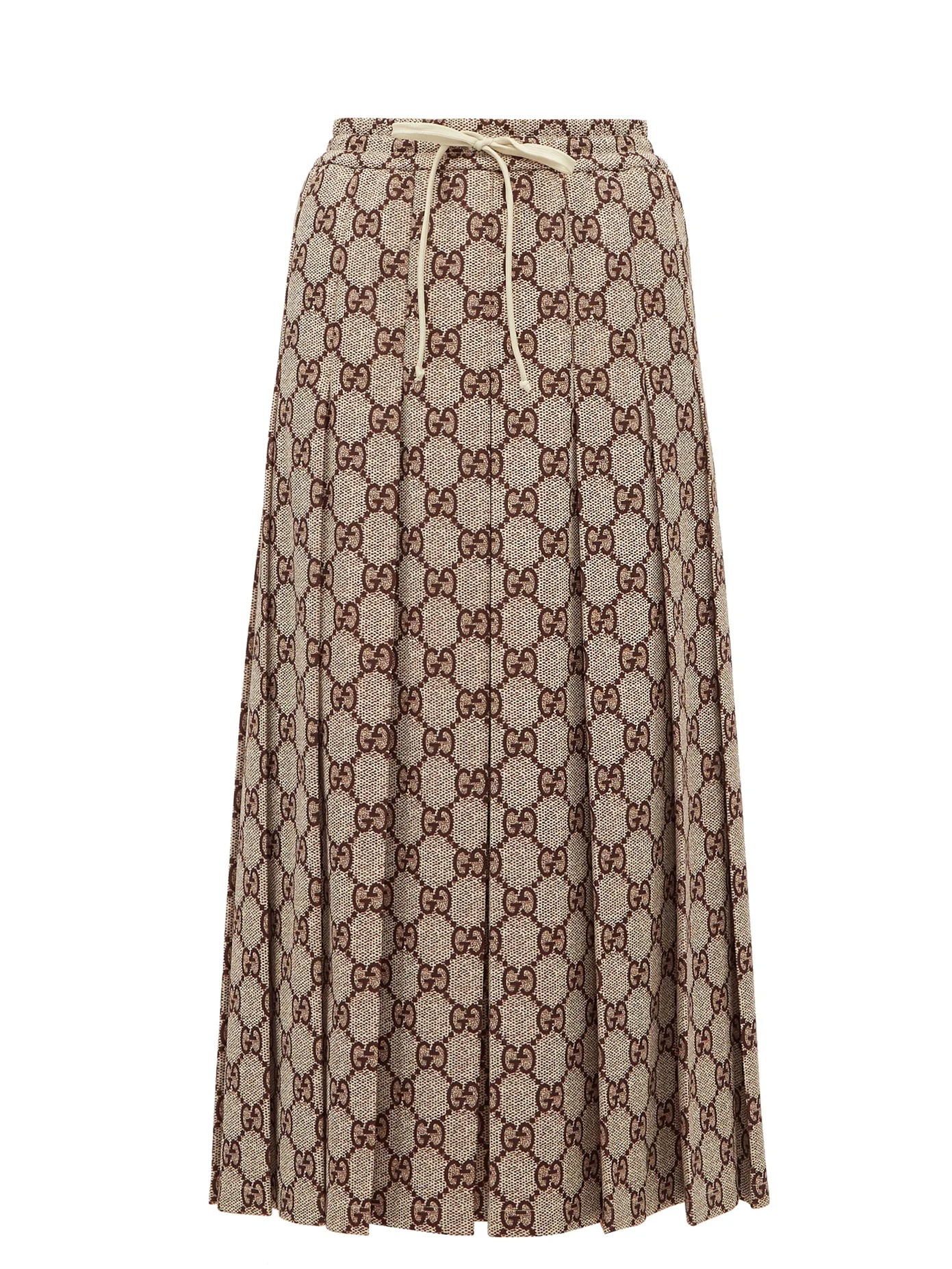 GG-print pleated midi skirt - 1