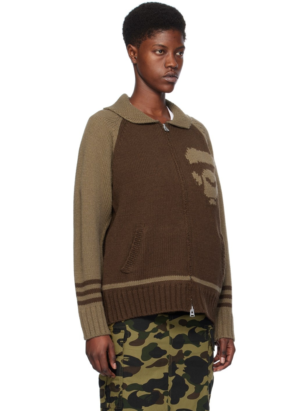 Brown Intarsia Sweater - 2